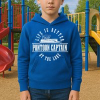 Pontoon Captain Life Is Better At The Lake Pontooning Boat Gift Kids Hoodie