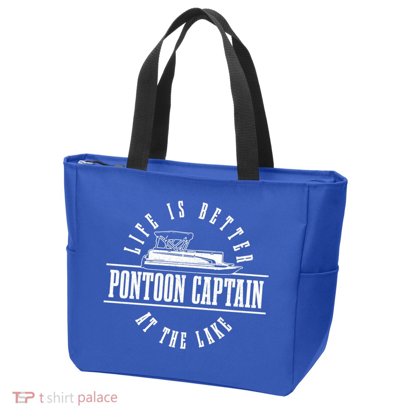 Pontoon Captain Life Is Better At The Lake Pontooning Boat Gift Zip Tote Bag