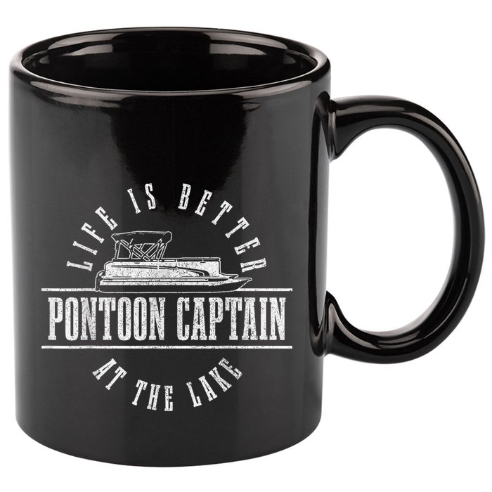 Pontoon Captain Life Is Better At The Lake Pontooning Boat 11oz C Handle Ceramic Mug