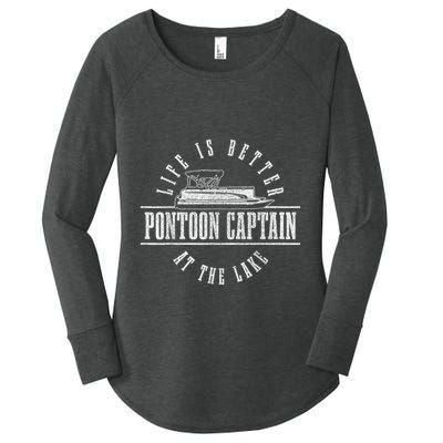Pontoon Captain Life Is Better At The Lake Pontooning Boat Women's Perfect Tri Tunic Long Sleeve Shirt