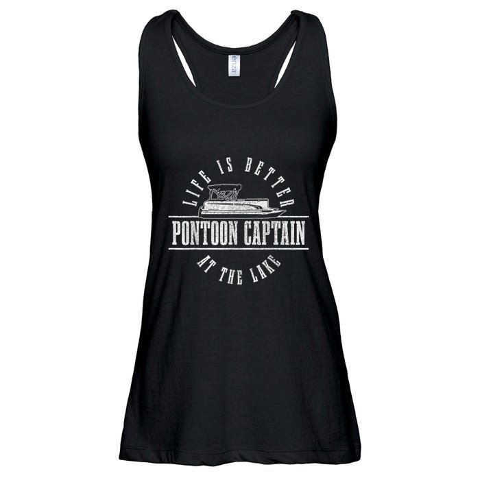 Pontoon Captain Life Is Better At The Lake Pontooning Boat Ladies Essential Flowy Tank