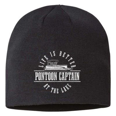 Pontoon Captain Life Is Better At The Lake Pontooning Boat Sustainable Beanie