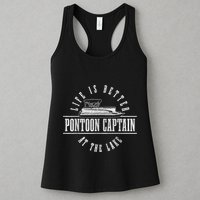 Pontoon Captain Life Is Better At The Lake Pontooning Boat Womens Tank Top