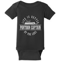 Pontoon Captain Life Is Better At The Lake Pontooning Boat Baby Bodysuit