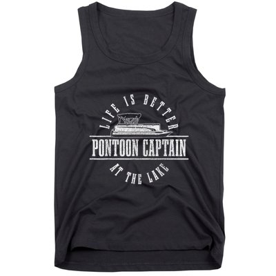 Pontoon Captain Life Is Better At The Lake Pontooning Boat Tank Top