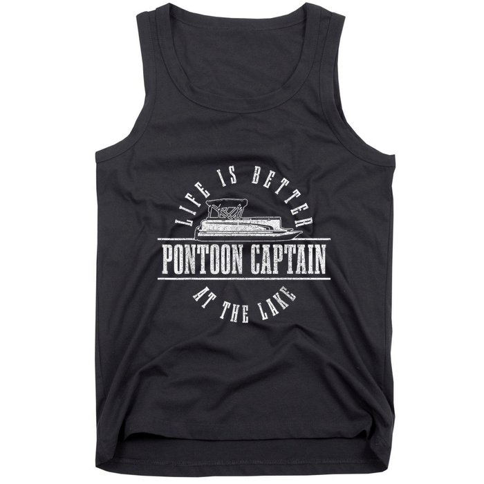 Pontoon Captain Life Is Better At The Lake Pontooning Boat Tank Top