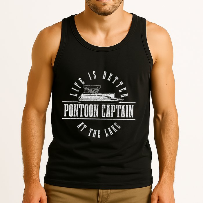 Pontoon Captain Life Is Better At The Lake Pontooning Boat Tank Top