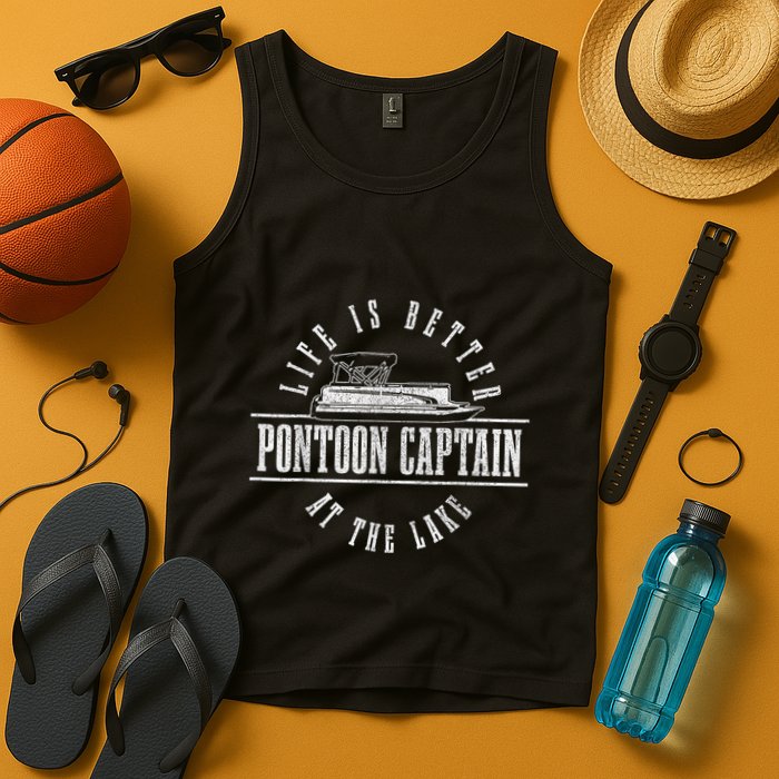 Pontoon Captain Life Is Better At The Lake Pontooning Boat Tank Top
