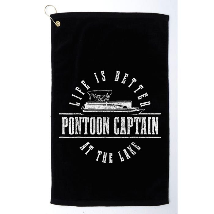 Pontoon Captain Life Is Better At The Lake Pontooning Boat Golf Towel