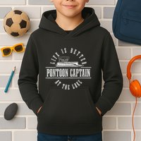 Pontoon Captain Life Is Better At The Lake Pontooning Boat Kids Hoodie