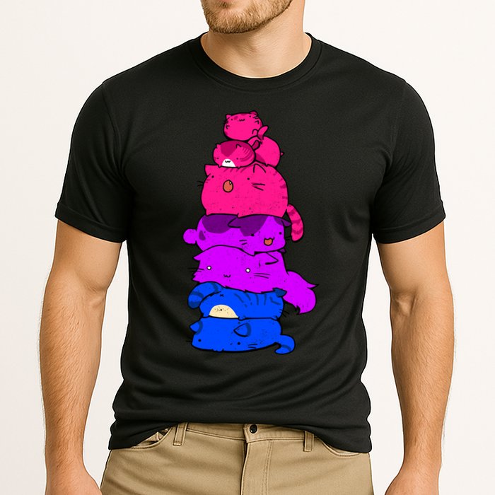 Pride Cat Lgbt Bisexual Flag Kawaii Cats Lgbt Pride Month Gift Cooling Performance Crew T-Shirt