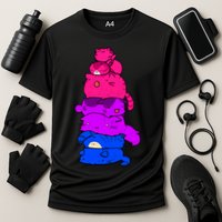 Pride Cat Lgbt Bisexual Flag Kawaii Cats Lgbt Pride Month Gift Cooling Performance Crew T-Shirt