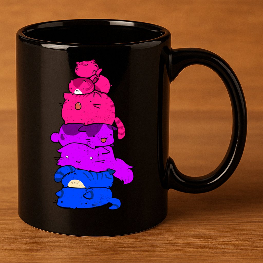 Pride Cat Lgbt Bisexual Flag Kawaii Cats Lgbt Pride Month Gift 11oz C Handle Ceramic Mug