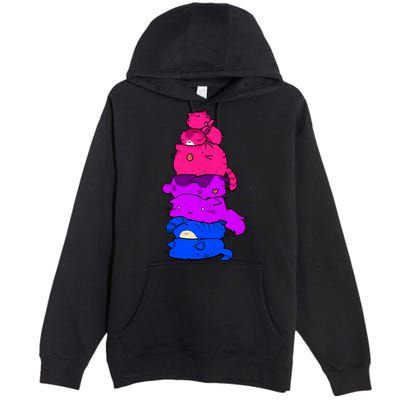 Pride Cat Lgbt Bisexual Flag Kawaii Cats Lgbt Pride Month Gift Premium Pullover Hoodie