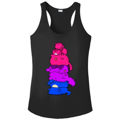 Pride Cat Lgbt Bisexual Flag Kawaii Cats Lgbt Pride Month Gift Ladies PosiCharge Competitor Racerback Tank