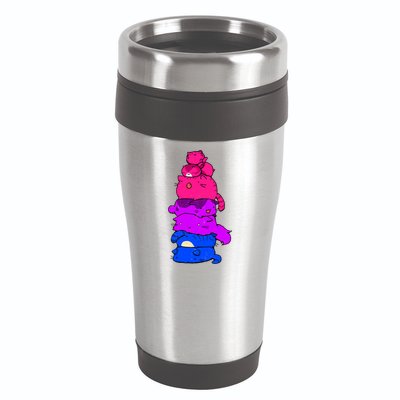 Pride Cat Lgbt Bisexual Flag Kawaii Cats Lgbt Pride Month Gift 16oz Travel Tumbler