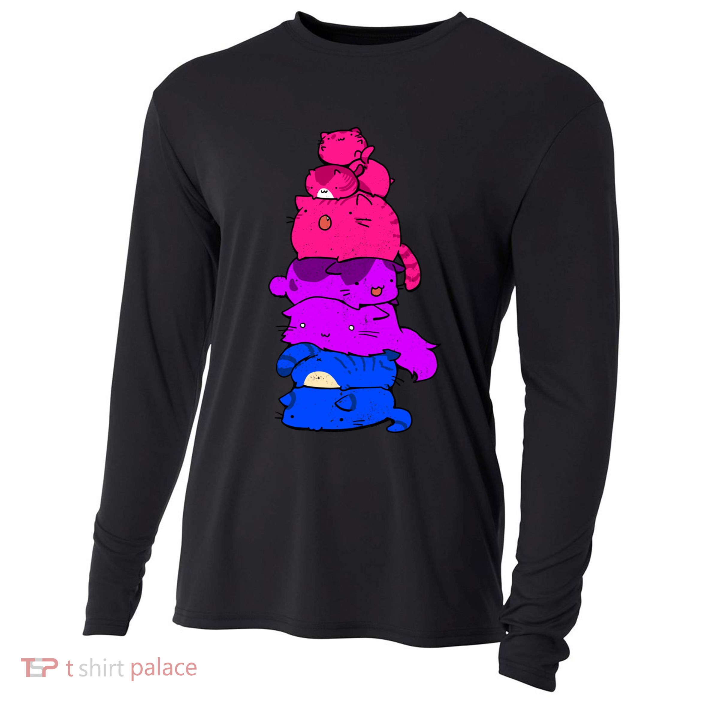 Pride Cat Lgbt Bisexual Flag Kawaii Cats Lgbt Pride Month Gift Cooling Performance Long Sleeve Crew