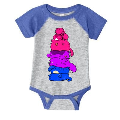 Pride Cat Lgbt Bisexual Flag Kawaii Cats Lgbt Pride Month Gift Infant Baby Jersey Bodysuit