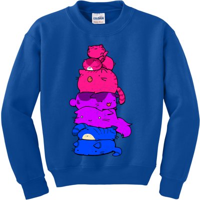 Pride Cat Lgbt Bisexual Flag Kawaii Cats Lgbt Pride Month Gift Kids Sweatshirt