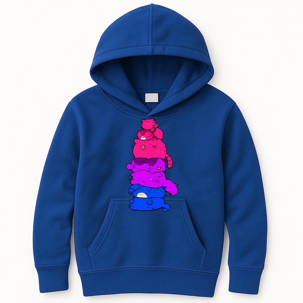 Pride Cat Lgbt Bisexual Flag Kawaii Cats Lgbt Pride Month Gift Kids Hoodie