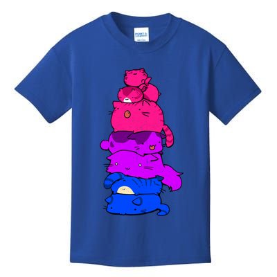 Pride Cat Lgbt Bisexual Flag Kawaii Cats Lgbt Pride Month Gift Kids T-Shirt