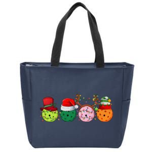 Pickleball Christmas Lights Pickleball Player Christmas Zip Tote Bag