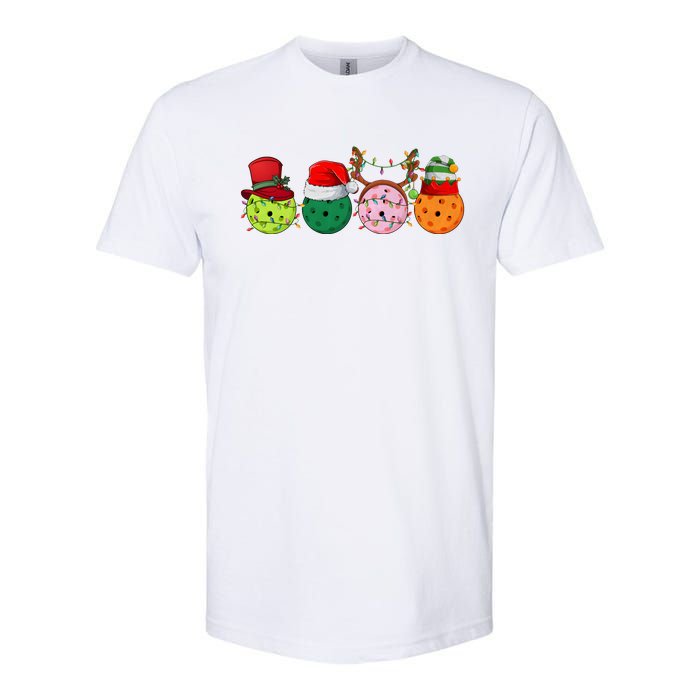 Pickleball Christmas Lights Pickleball Player Christmas Softstyle CVC T-Shirt