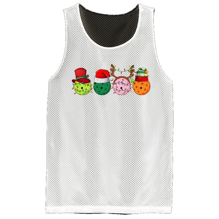 Pickleball Christmas Lights Pickleball Player Christmas Mesh Reversible Basketball Jersey Tank