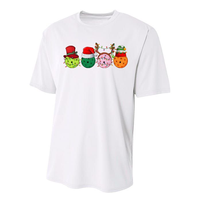 Pickleball Christmas Lights Pickleball Player Christmas Performance Sprint T-Shirt