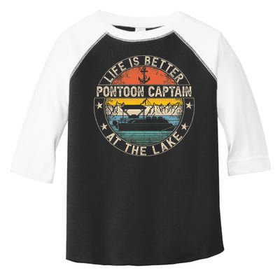 Pontoon Captain Life Is Better At The Lake Toddler Fine Jersey T-Shirt