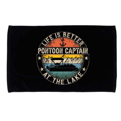 Pontoon Captain Life Is Better At The Lake Microfiber Hand Towel