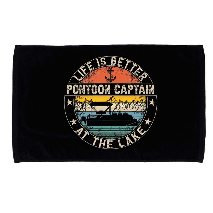 Pontoon Captain Life Is Better At The Lake Microfiber Hand Towel