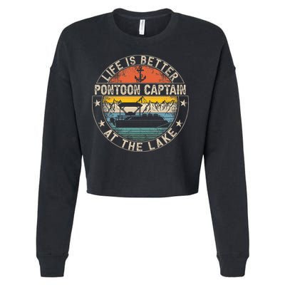 Pontoon Captain Life Is Better At The Lake Cropped Pullover Crew