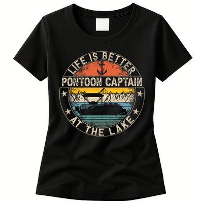 Pontoon Captain Life Is Better At The Lake Womens T-Shirt
