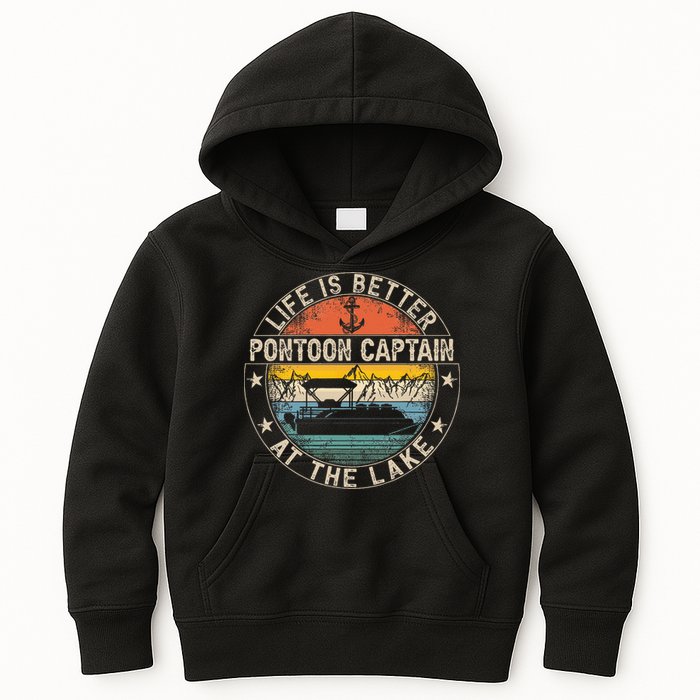 Pontoon Captain Life Is Better At The Lake Kids Hoodie