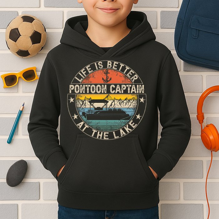 Pontoon Captain Life Is Better At The Lake Kids Hoodie