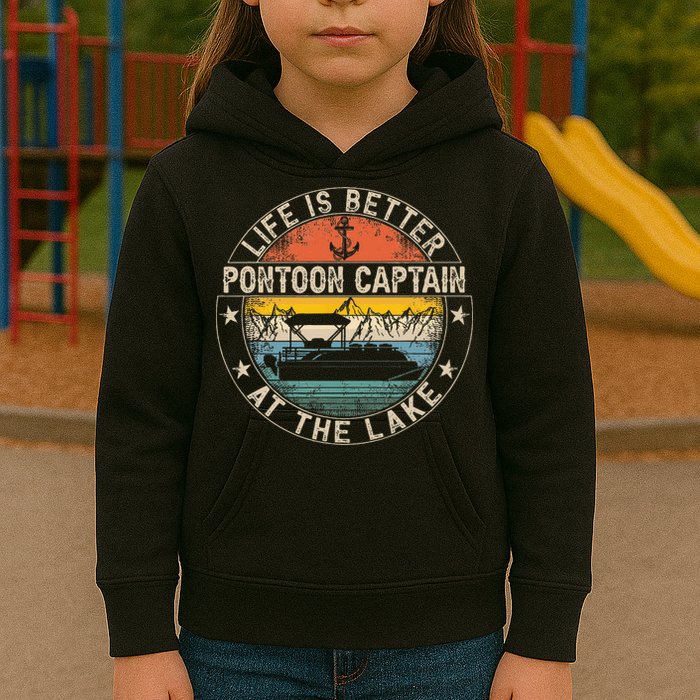 Pontoon Captain Life Is Better At The Lake Kids Hoodie