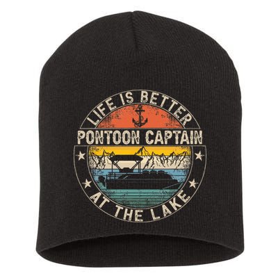 Pontoon Captain Life Is Better At The Lake Short Acrylic Beanie