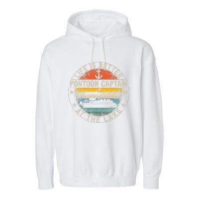 Pontoon Captain Life Is Better At The Lake Garment-Dyed Fleece Hoodie