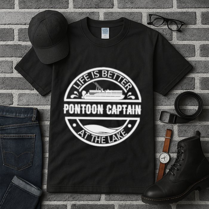 Pontoon Captain Life Is Better At The Lake Tall T-Shirt