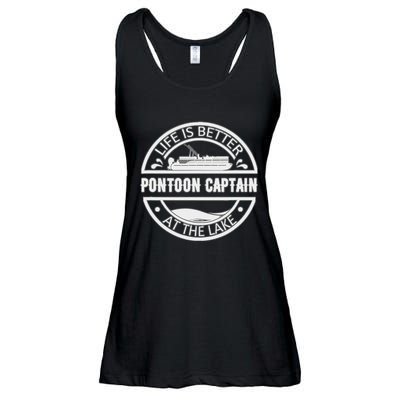 Pontoon Captain Life Is Better At The Lake Ladies Essential Flowy Tank