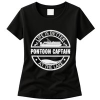 Pontoon Captain Life Is Better At The Lake Womens T-Shirt