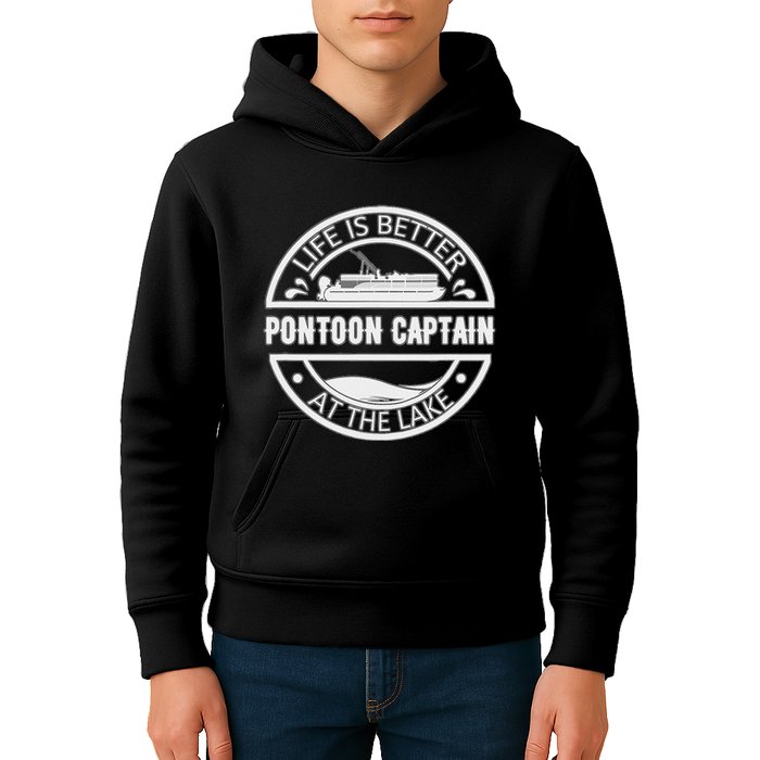 Pontoon Captain Life Is Better At The Lake Kids Hoodie