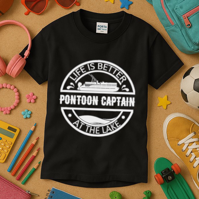 Pontoon Captain Life Is Better At The Lake Kids T-Shirt