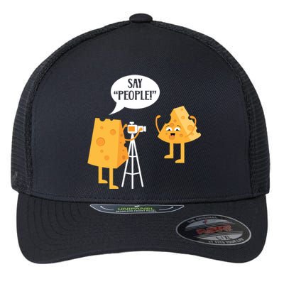 Photographer Cheesy Lover Mozzarella Cheddar Camera Funny Gift Flexfit Unipanel Trucker Cap