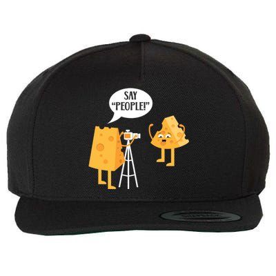 Photographer Cheesy Lover Mozzarella Cheddar Camera Funny Gift Wool Snapback Cap