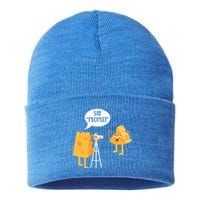 Photographer Cheesy Lover Mozzarella Cheddar Camera Funny Gift Sustainable Knit Beanie