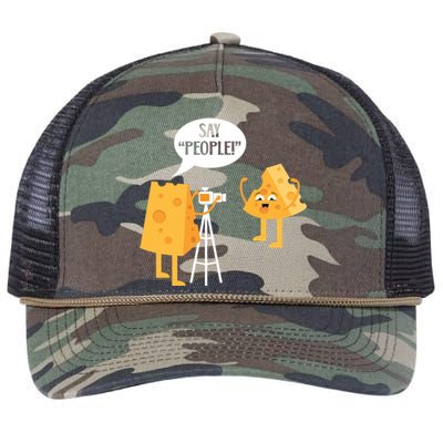 Photographer Cheesy Lover Mozzarella Cheddar Camera Funny Gift Retro Rope Trucker Hat Cap