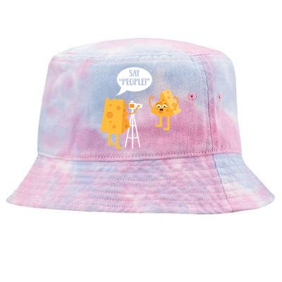 Photographer Cheesy Lover Mozzarella Cheddar Camera Funny Gift Tie-Dyed Bucket Hat