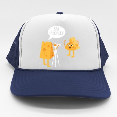 Photographer Cheesy Lover Mozzarella Cheddar Camera Funny Gift Trucker Hat